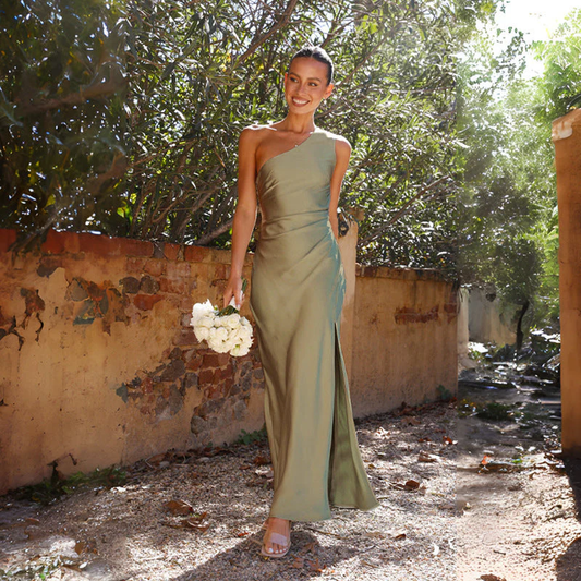 Sofía | Vestido de Noche Largo de Satén con Abertura para Mujer 0