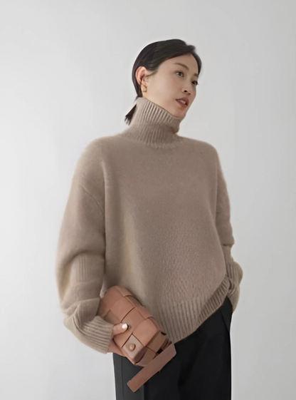 Suéter de Cuello Alto | Suave Tejido de Punto con Silueta Relajada | Elegante y Cómodo para Otoño e Invierno 1