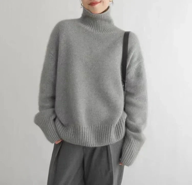 Suéter de Cuello Alto | Suave Tejido de Punto con Silueta Relajada | Elegante y Cómodo para Otoño e Invierno 9