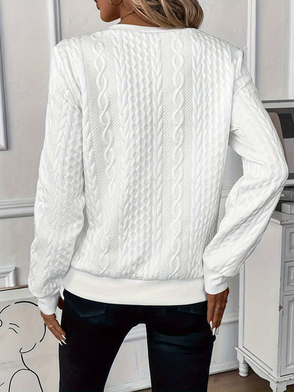 Top de Manga Larga con Cuello de Cremallera y Tejido Trenzado | Comodidad y Estilo para el Uso Diario 7