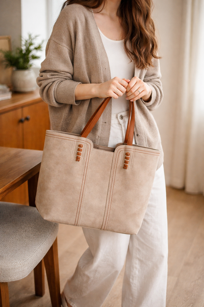 Valentina | Bolso Tote Mujer con Cremallera y Textura Suave 3