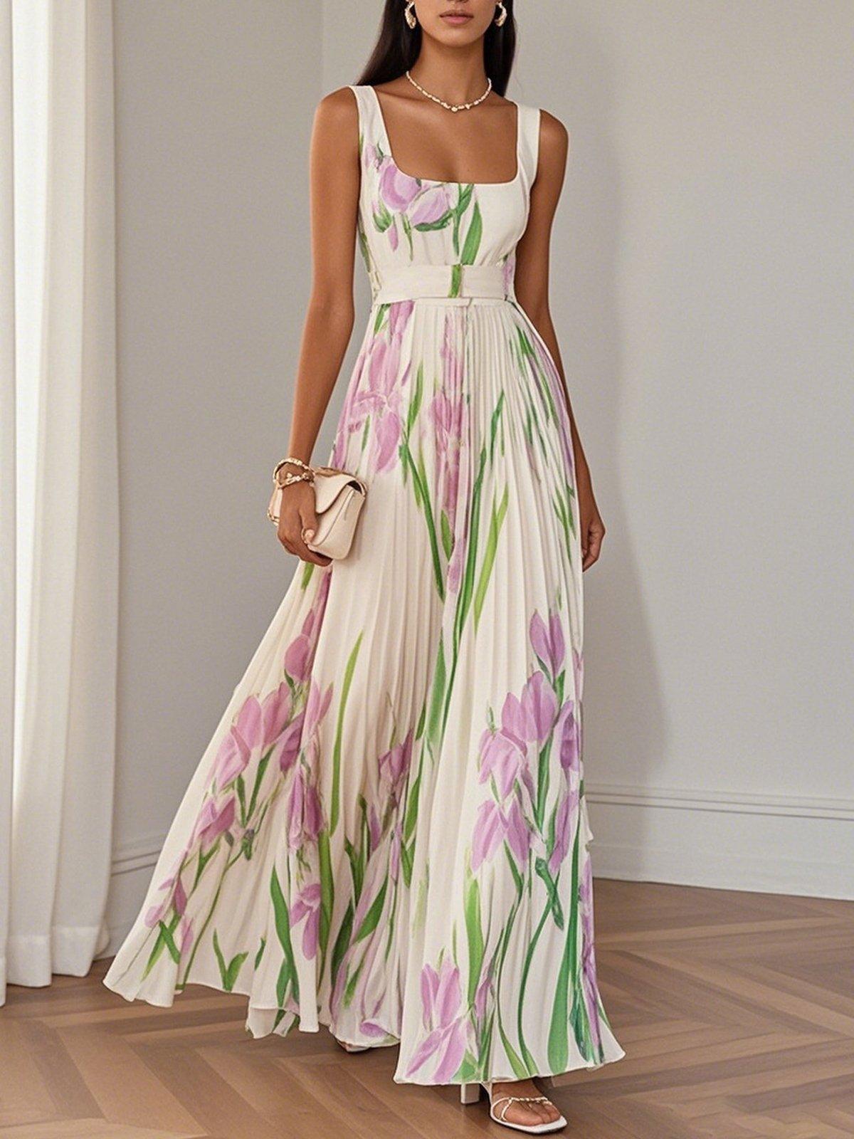 Valentina | Vestido Acampanado Floral Bohemio para Mujer 0