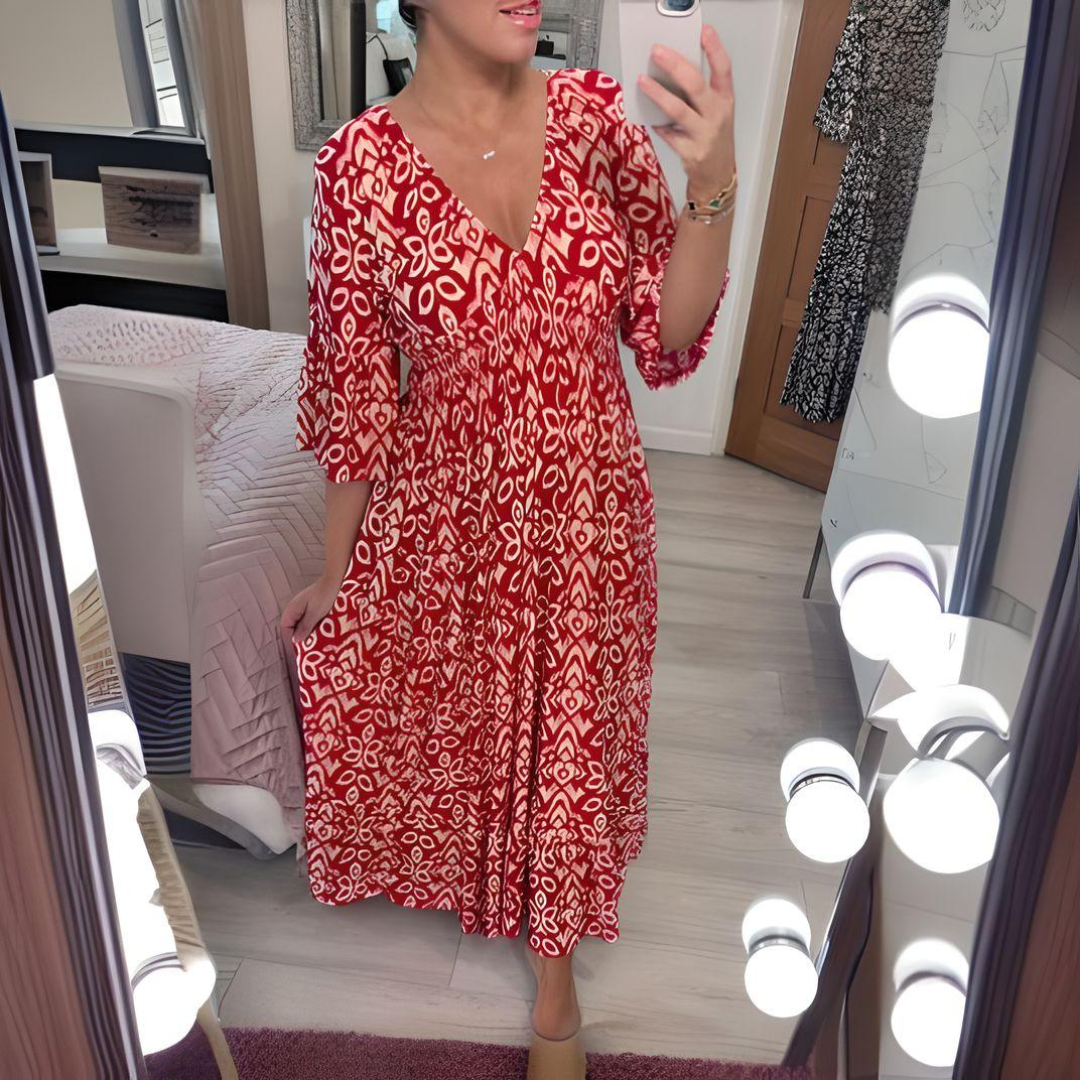 Valentina | Vestido Casual Bohemio Estampado para Mujer 0