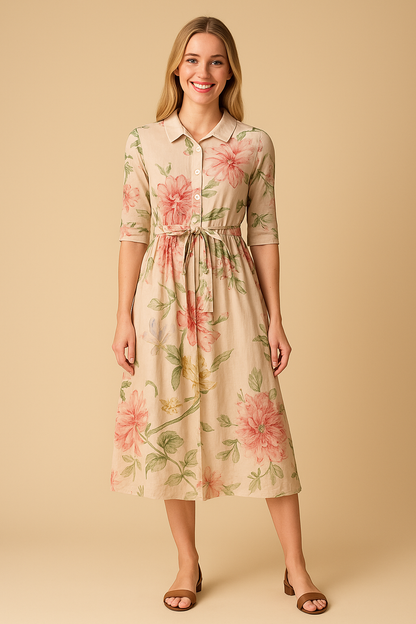 Valentina | Vestido Vintage de Encaje con Estampado Floral para Mujer 0