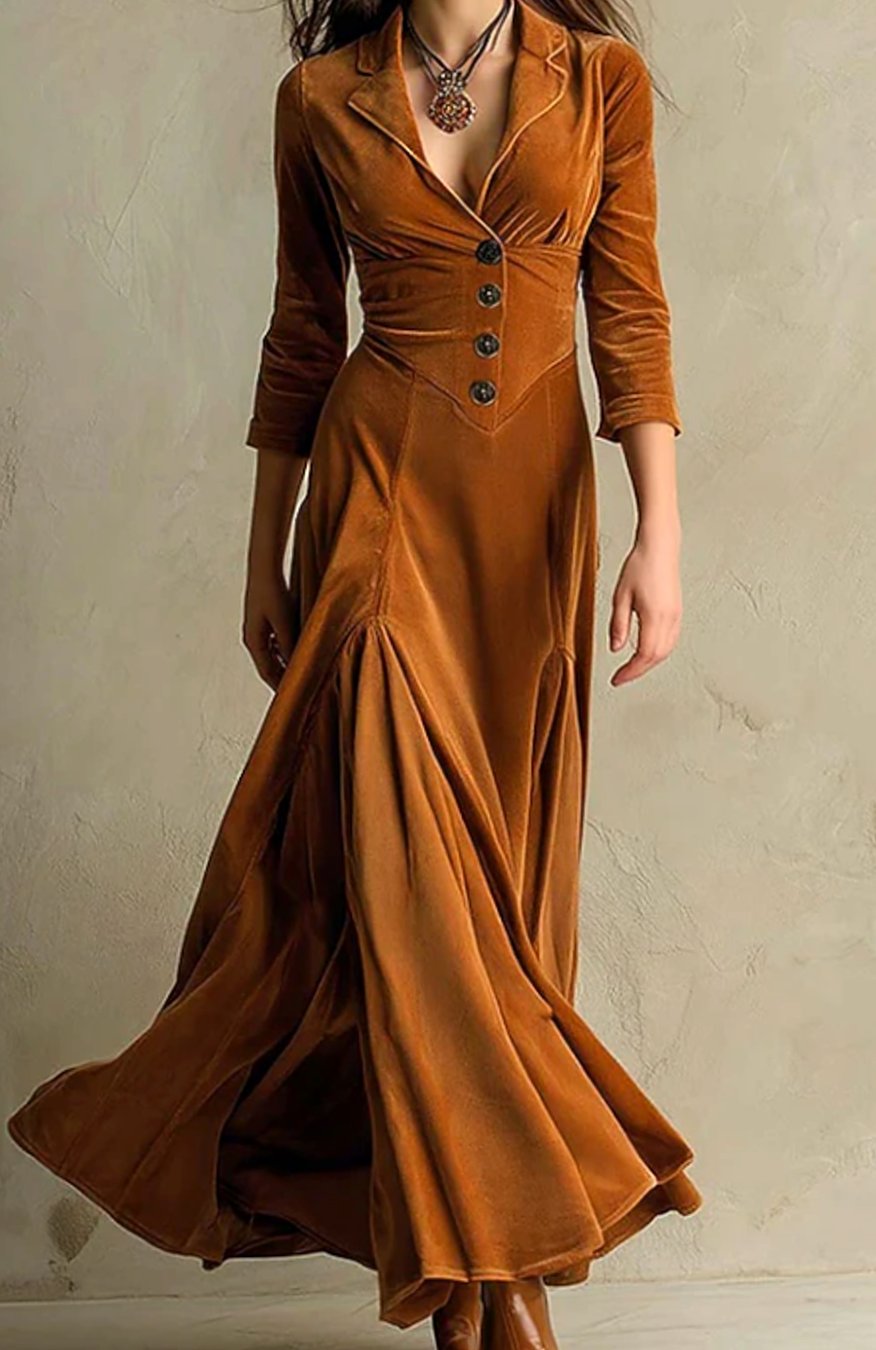 Vestido maxi de fiesta con caída fluida, ideal para bodas y eventos