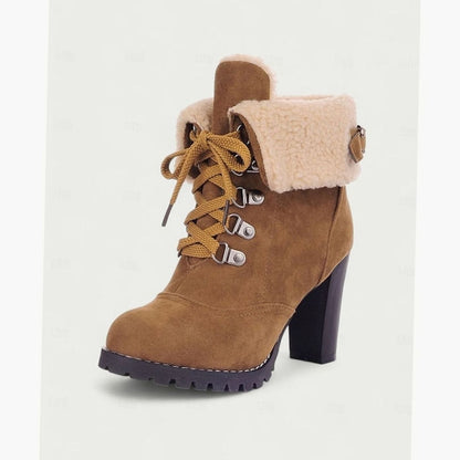 Botas AMARILLA en color negro con cuello de borreguito