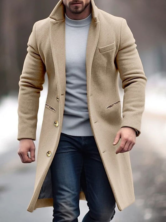 Abrigo de lana BALDWYN para hombre con cuello alto, vista frontal