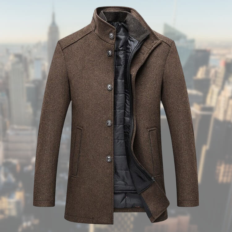 Detalle del chaleco desmontable de la chaqueta BENCOR para hombre