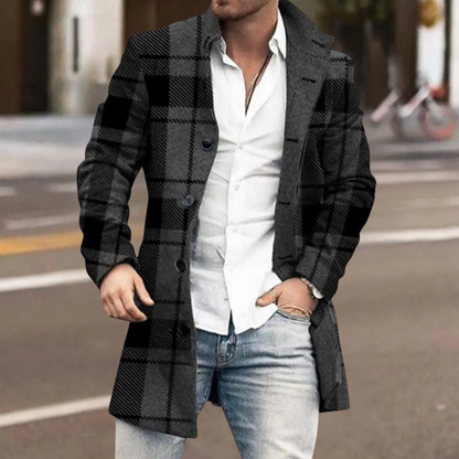 Abrigo largo acolchado de invierno para hombre BORETH con capucha