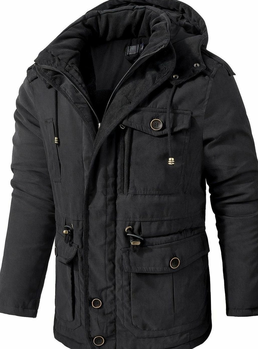 Detalle de los bolsillos utilitarios de la chaqueta acolchada BRAKVOR