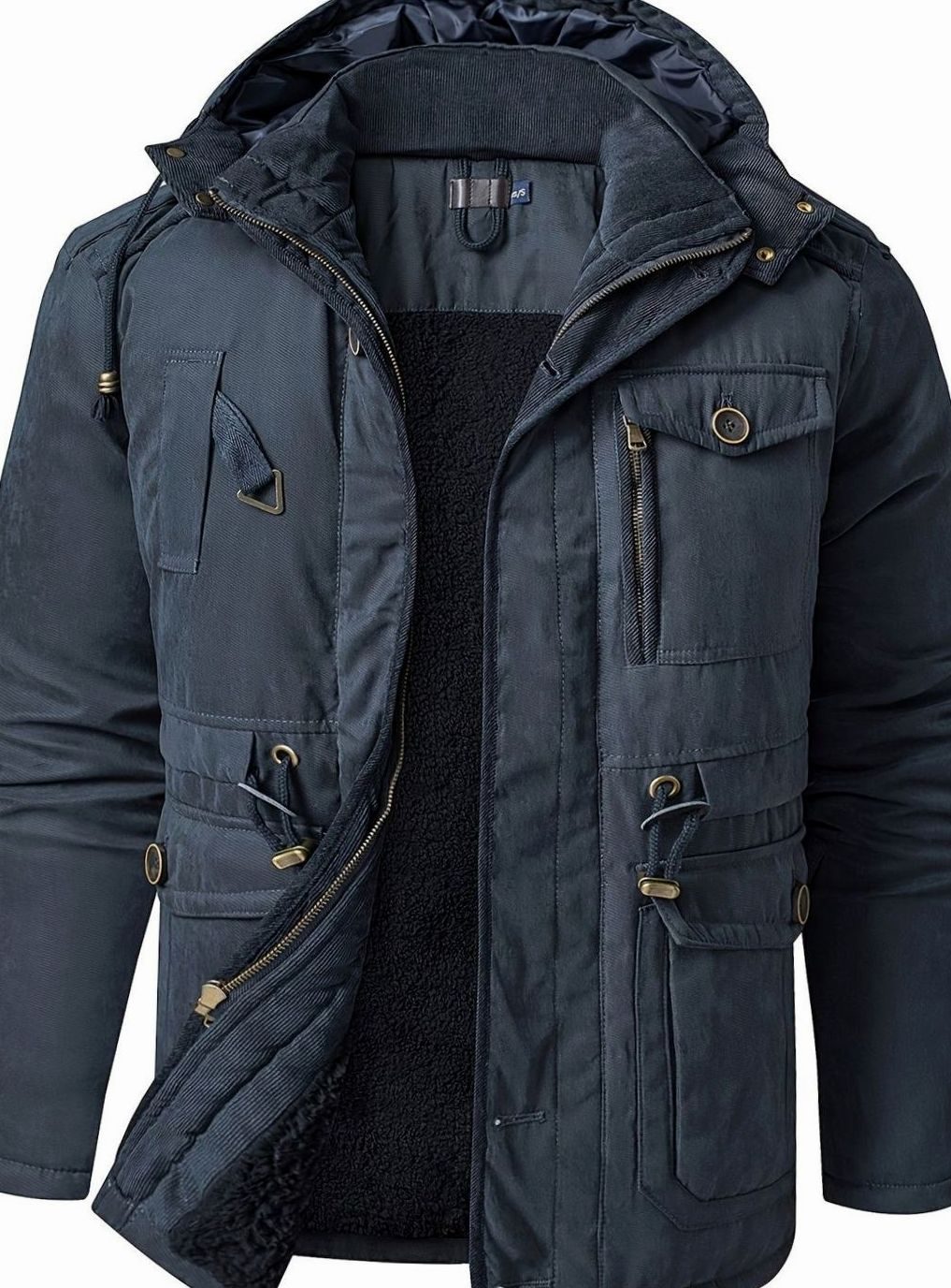 Vista lateral de la chaqueta acolchada con capucha para hombre BRAKVOR