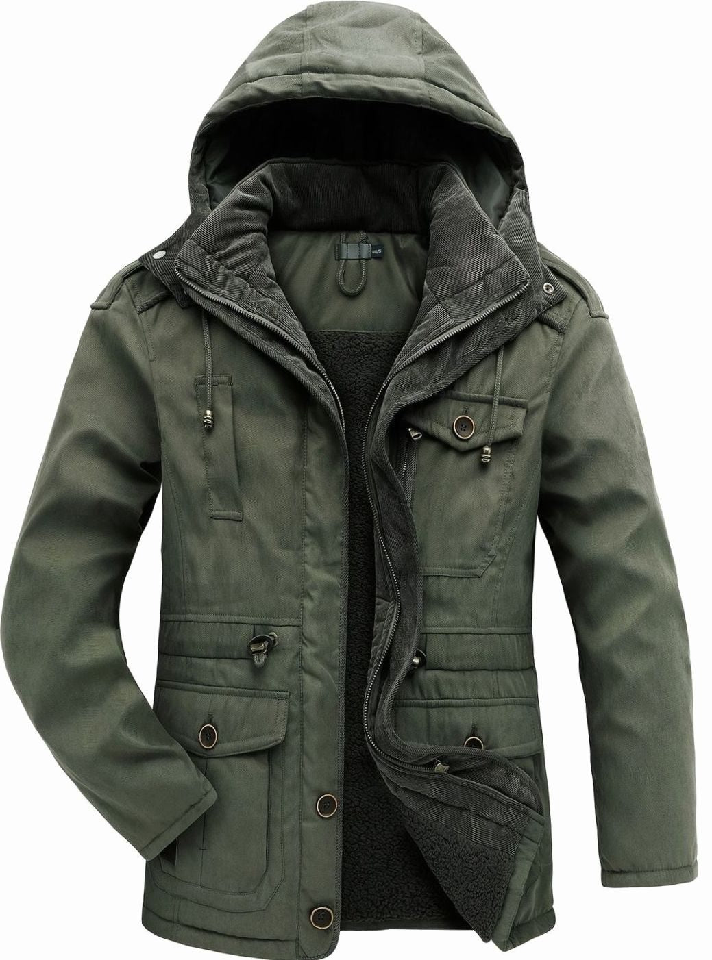 Chaqueta BRAKVOR con capucha puesta, protección contra el frío