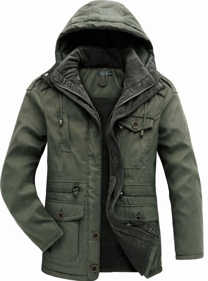 Chaqueta BRAKVOR con capucha puesta, protección contra el frío