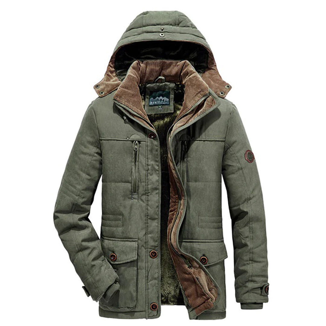 Abrigo de invierno BRAKWIN para hombre con doble forro térmico y capucha desmontable