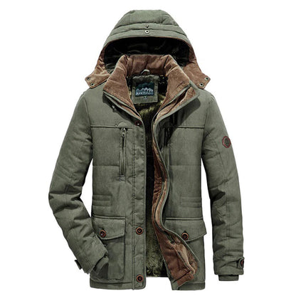 Abrigo de invierno BRAKWIN para hombre con doble forro térmico y capucha desmontable