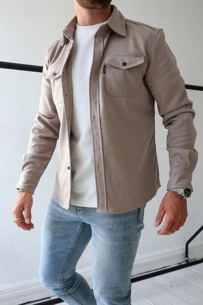 Sobrecamisa BRANDON para hombre con botones frontales y bolsillos delanteros
