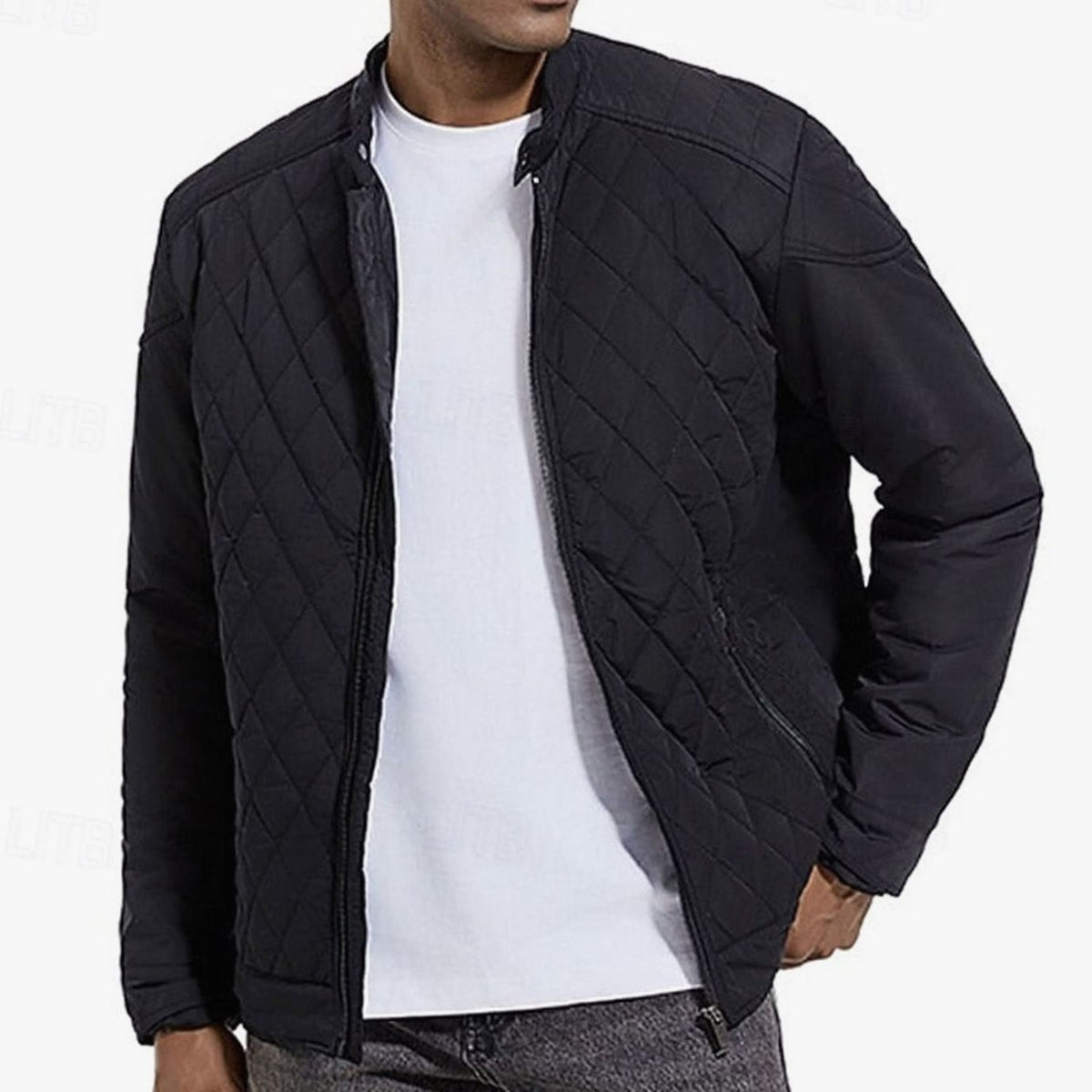 Bolsillo lateral con cremallera de la chaqueta acolchada