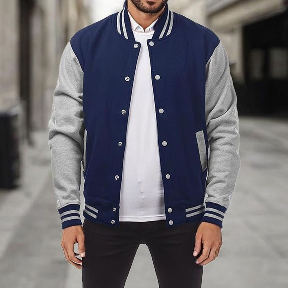 Cazadora bomber BRAXWELL en color azul marino para hombre