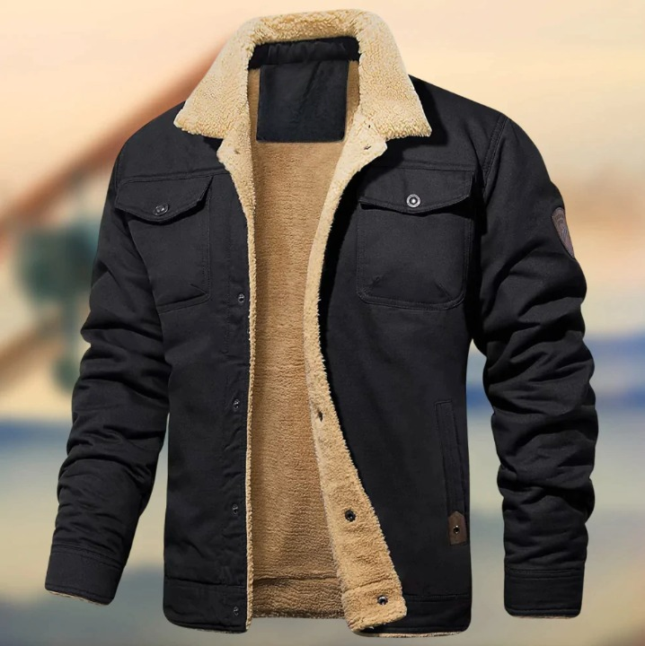Detalle del forro térmico acolchado del abrigo BREKSTON para hombre