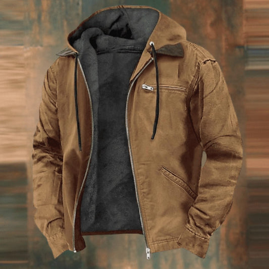 Chaqueta con capucha y forro polar BRENNER para hombre en color liso