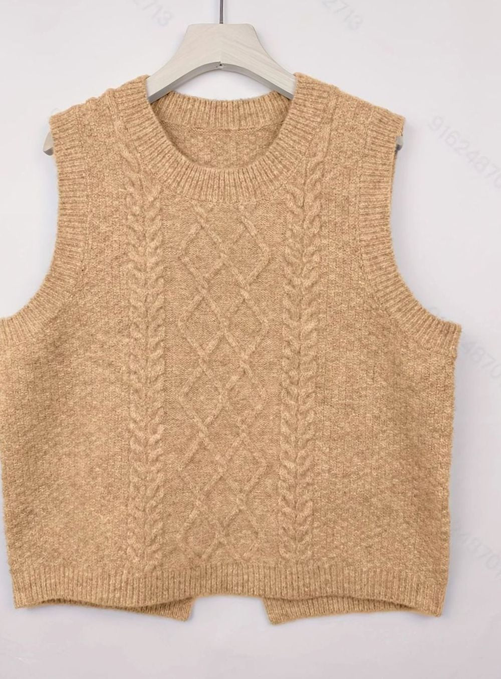 Chaleco de punto combinado con camisa de cuello para look de oficina