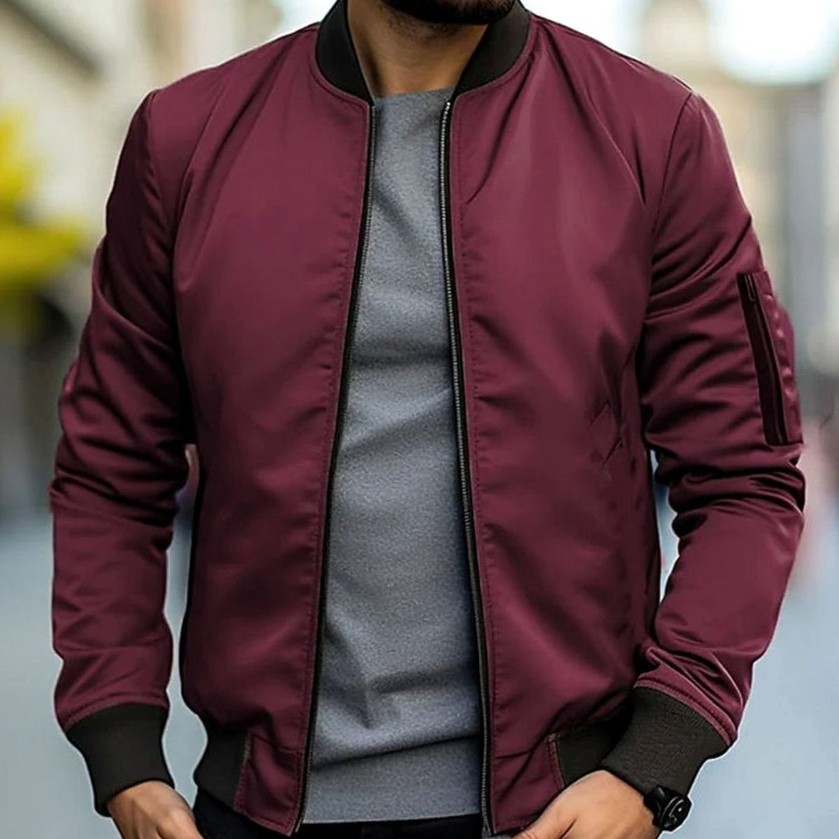 Cazadora bomber casual BRIXOR vista de espalda
