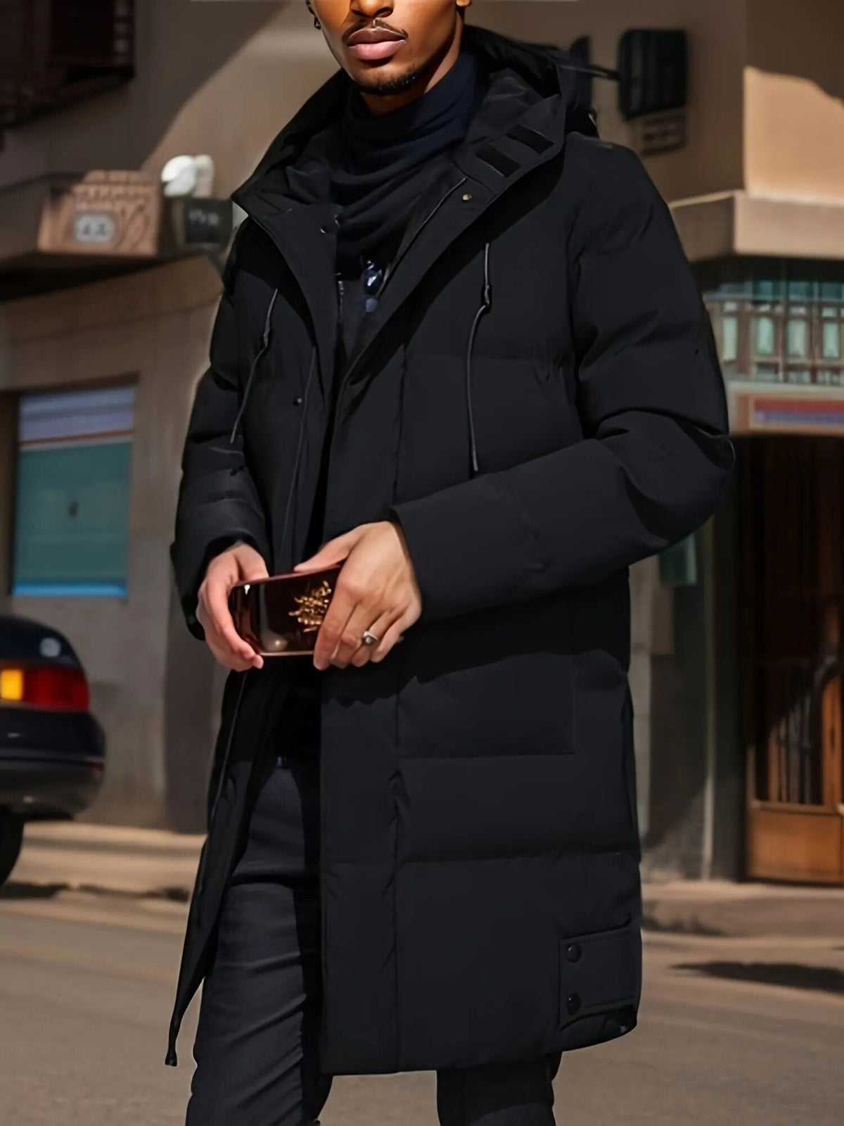 Abrigo largo BROSTYN en color negro para hombre