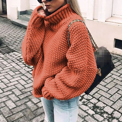 Jersey de punto grueso combinado con leggings para un look cómodo