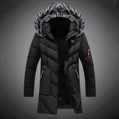 Abrigo largo de invierno BRUMHOLD para hombre con capucha forrada en piel sintética