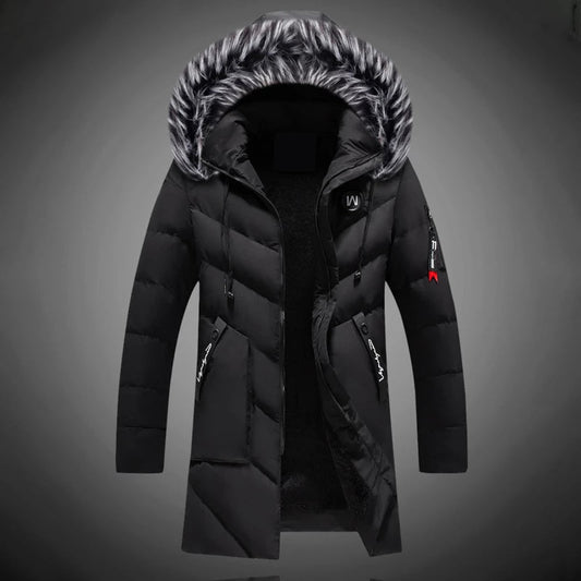 Abrigo largo de invierno BRUMHOLD para hombre con capucha forrada en piel sintética