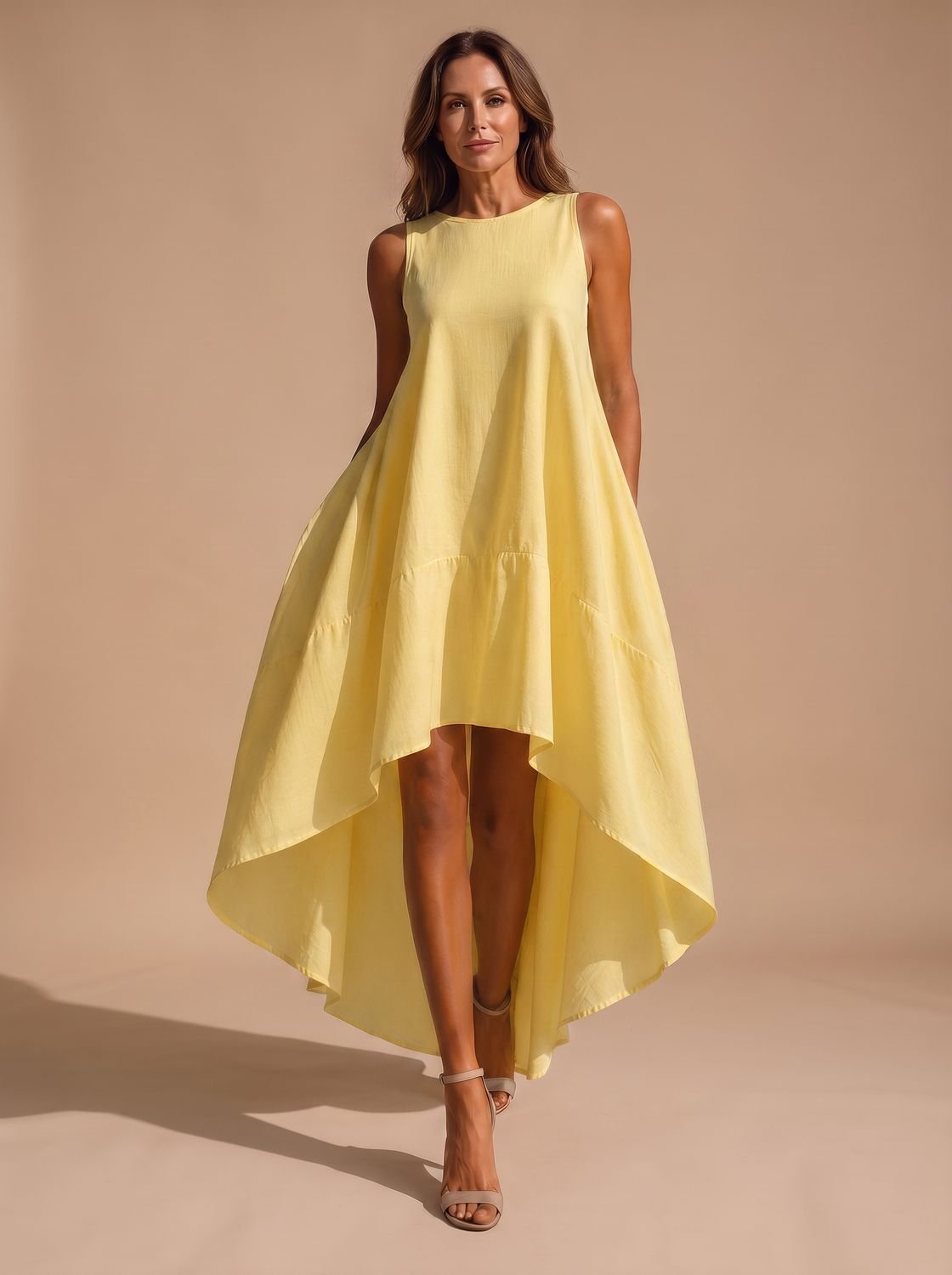 Vestido midi boho en color amarillo para looks de verano