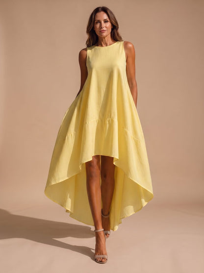 Vestido midi boho en color amarillo para looks de verano