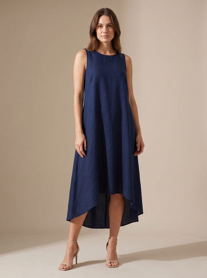 Vestido boho midi en tono verde con silueta línea A