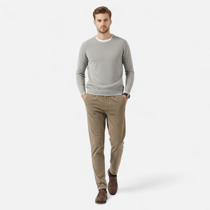 Pantalón de pana para hombre corte recto en color kaki