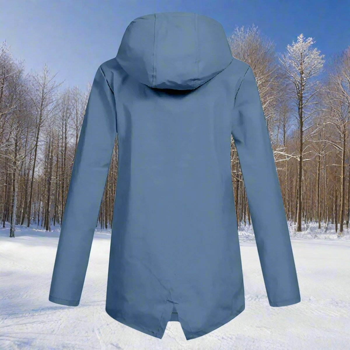 Detalle del cierre de cremallera de la chaqueta impermeable