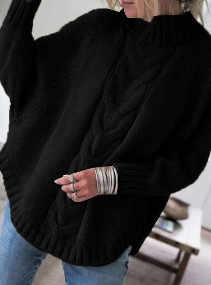 Detalle del punto trenzado del jersey oversize ELVYRA