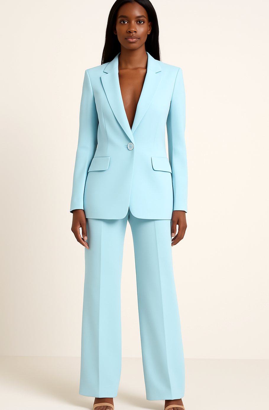 Conjunto ESMIRA de blazer y pantalón de pierna ancha para mujer en look profesional