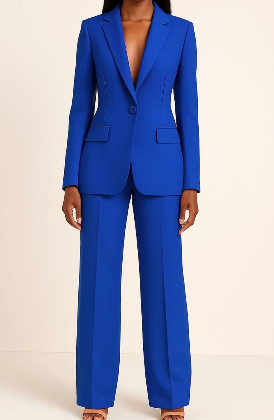 Pantalón de pierna ancha a juego con blazer del conjunto de traje ESMIRA