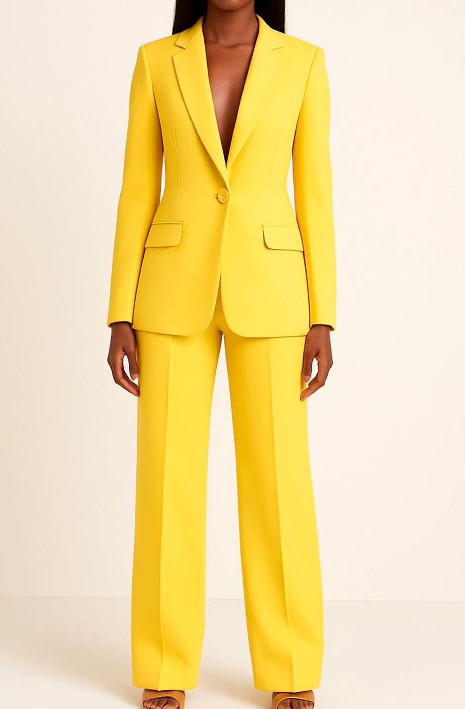 Vista frontal del conjunto blazer y pantalón ESMIRA para looks formales