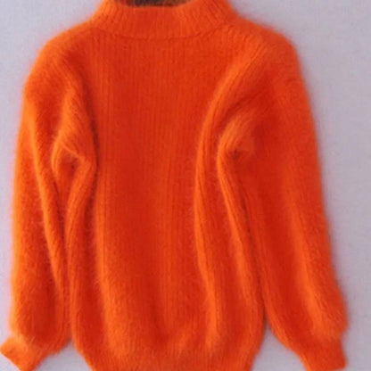 Detalle del cuello alto vuelto del jersey de punto FENLYX