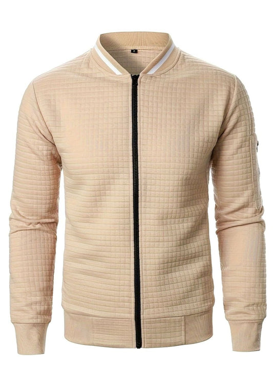 Cazadora bomber hombre FERRIK con textura de rejilla y cremallera completa