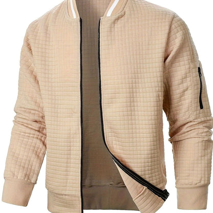 Vista frontal de la cazadora bomber FERRIK con cuello de canalé