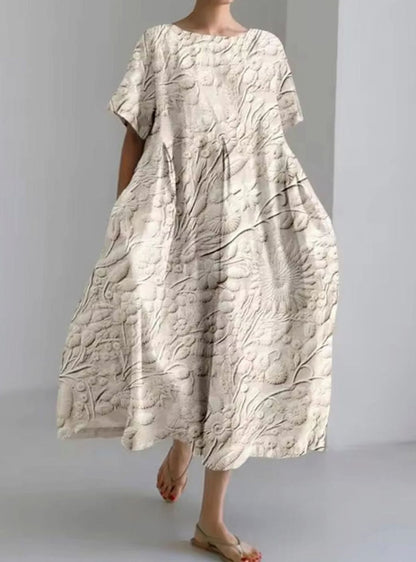 Vestido FLORABIANCA con mangas y detalle de hombro