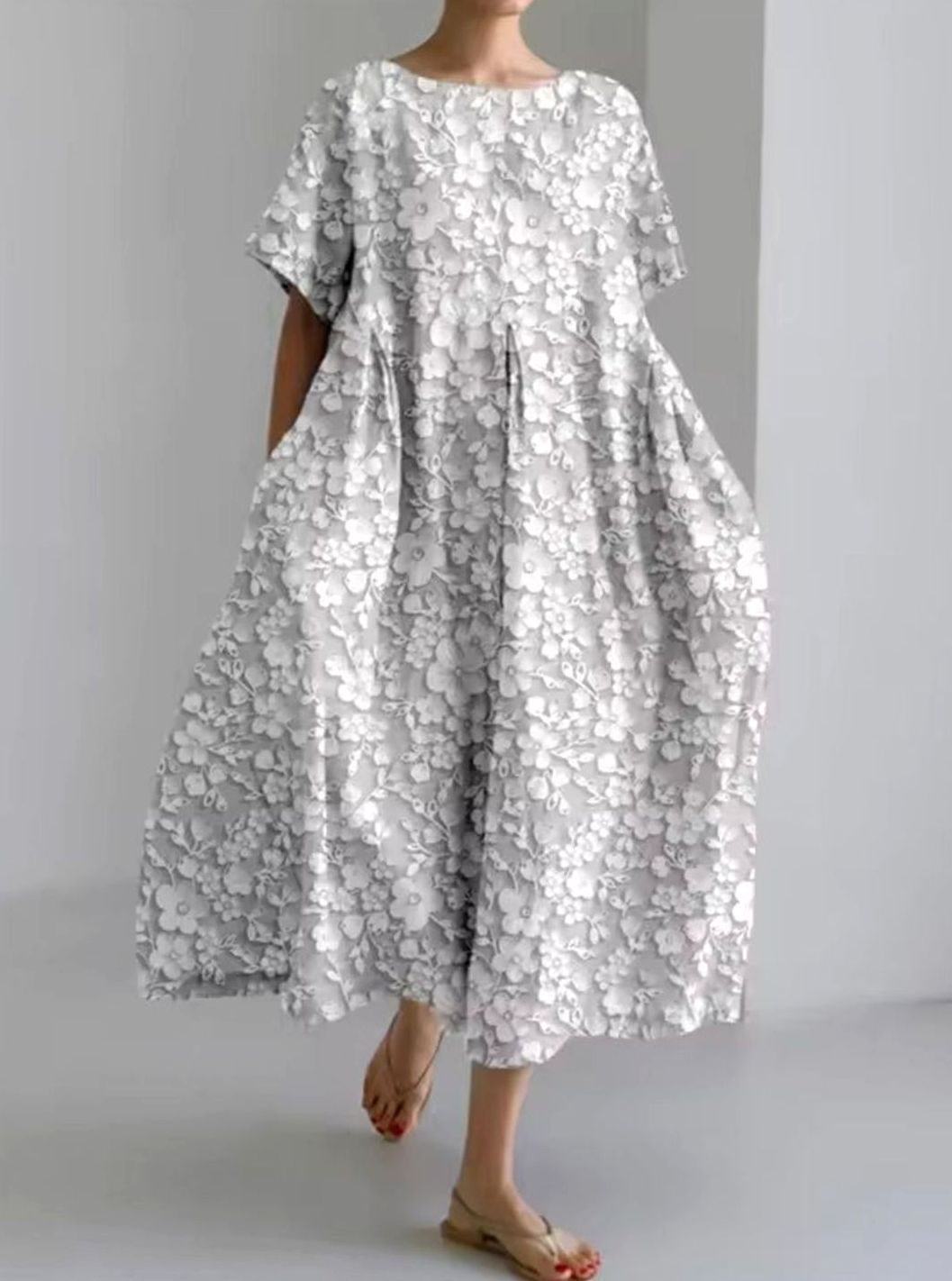 Largo maxi del vestido FLORABIANCA hasta el tobillo