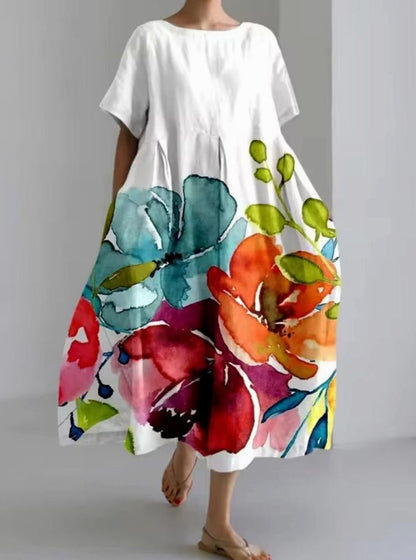 Vestido FLORABIANCA de silueta suelta ideal para el día a día