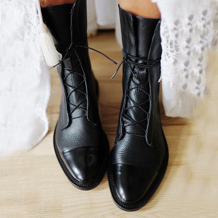 Textura del cuero de las botas de mujer FLORENTIA