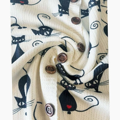 Vista trasera del cárdigan de punto floral para mujer