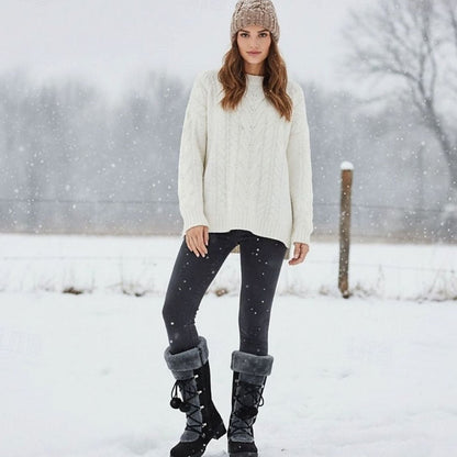 Botas de nieve FROSTILLE color beige con detalle de pelo