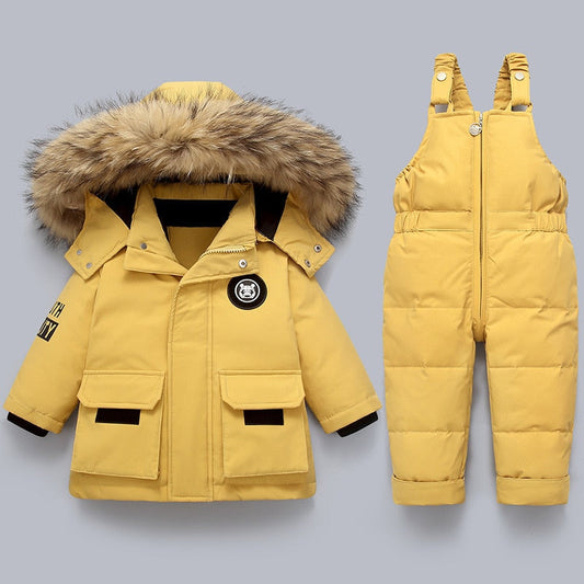 Conjunto de invierno infantil FROSTVYN con chaqueta de capucha y mono de esquí