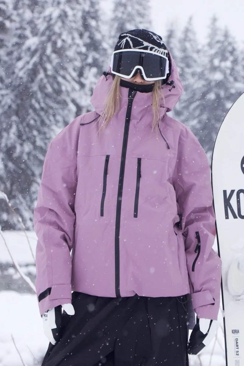 Chaqueta de snowboard unisex vista de espalda con diseño deportivo